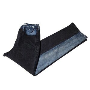 Hollister Curvy High Rise Vintage Straight Jeans Womens Size 7 Two Tone Denim